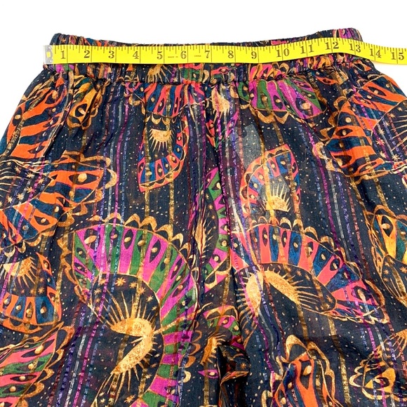 Farm Rio for Anthropologie Lurex Stripe Printed Pants Size Small - Picture 14 of 16